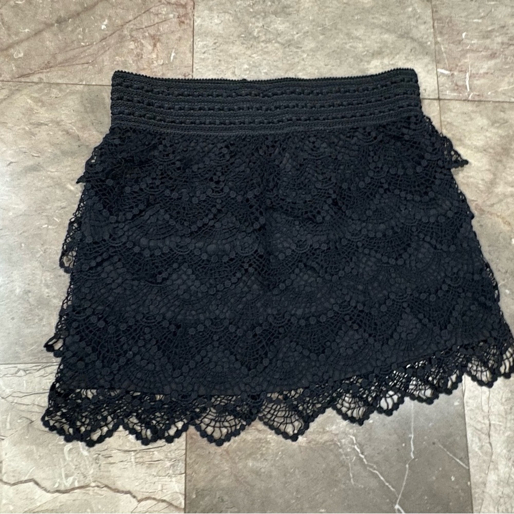Jolt Black Lace Mini Skirt